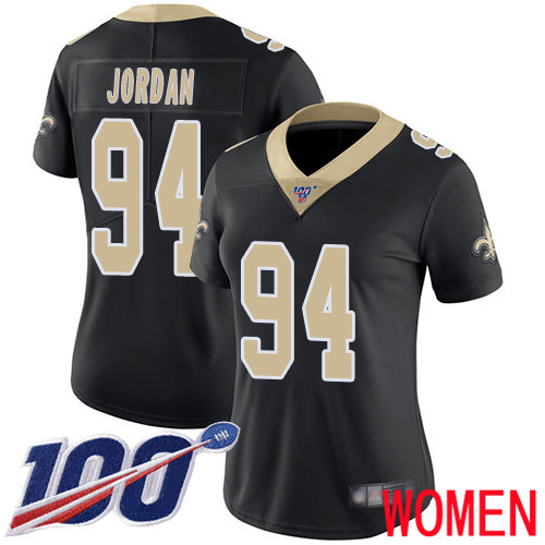 New Orleans Saints Limited Black Women Cameron Jordan Home Jersey NFL Football 94 100th Season Vapor Untouchable Jersey